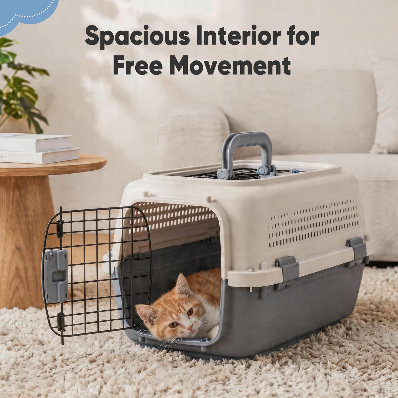 Pet Carrier For Small Dogs & Cats, Airline Approved Travel Crate