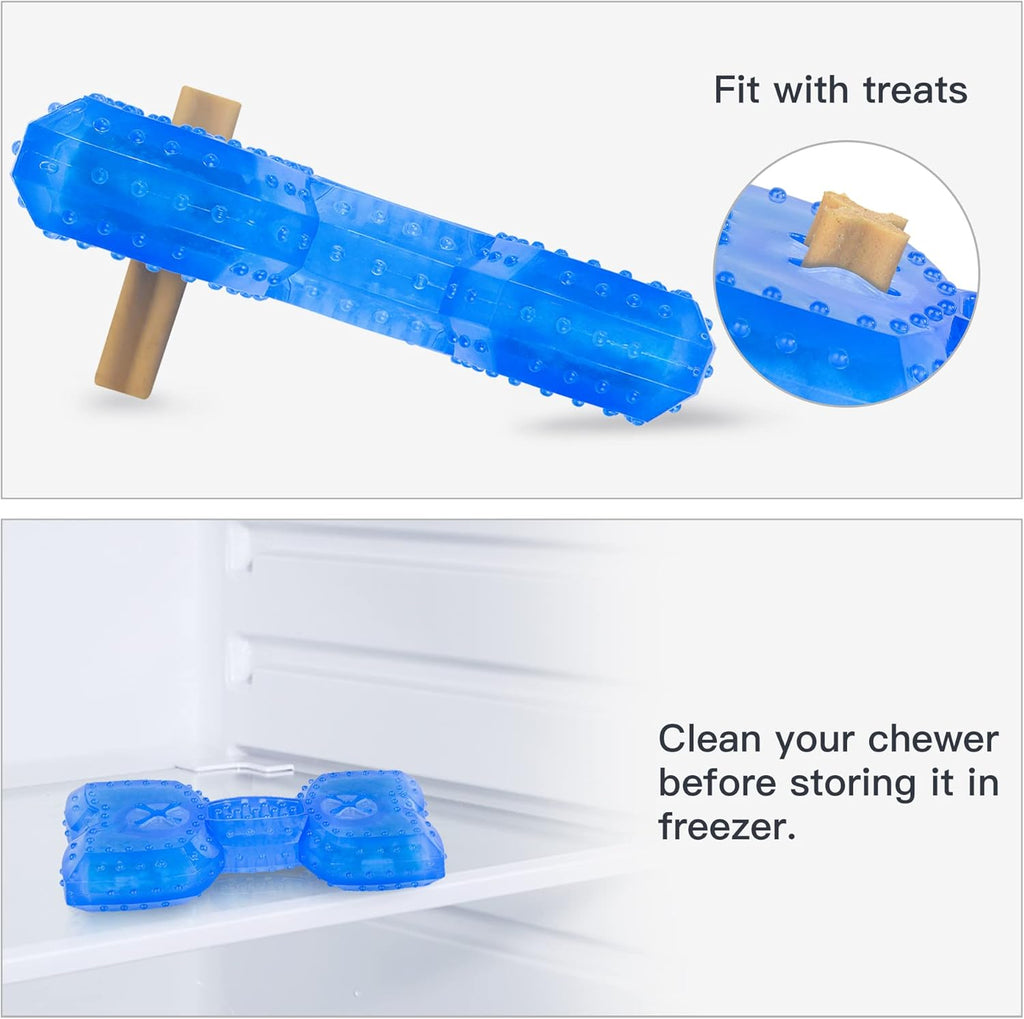 Pet Teether Cooling Chew Teething Toy For Puppies Fit With Treats