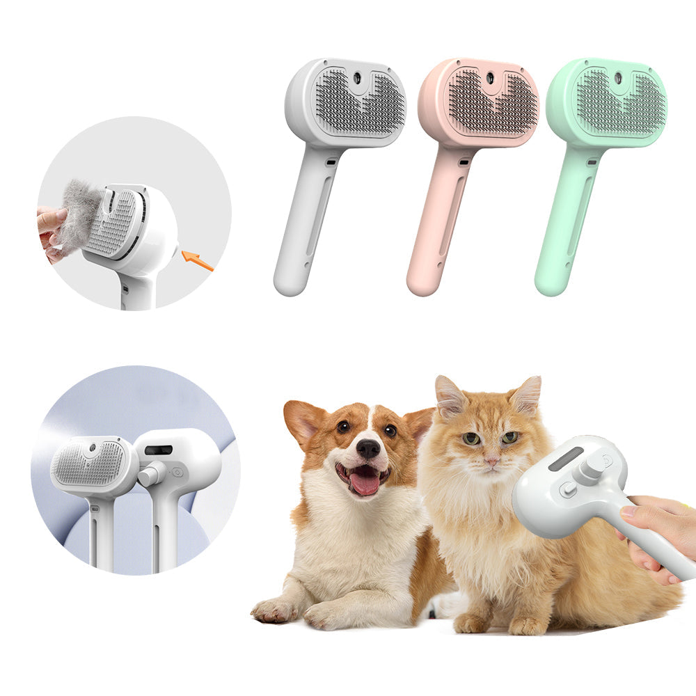 Pet Self Cleaning Hair Remover Brush For Dogs with Built-in Mist Humidifier