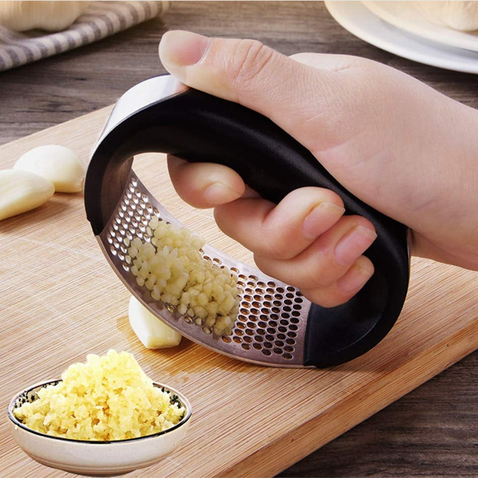 Stainless Steel Garlic Masher Press Manual Curve