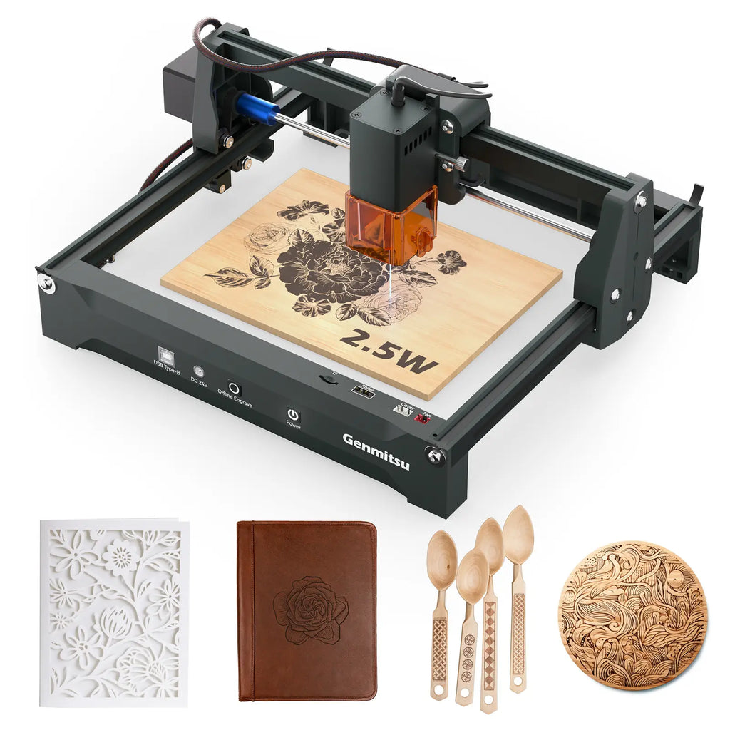 Kortek Laser Engraver Machine, 2.5W/5W/10W, ±0.01mm High Precision, IR Laser Compatible