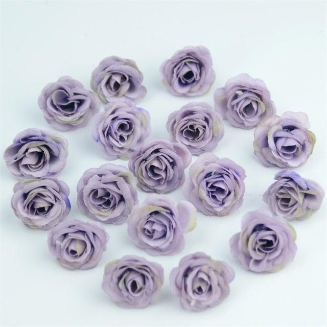 10/50/100pcs 2.5cm Mini Artificial Silk Flower Rose Heads For Crafts Wedding Home Decor
