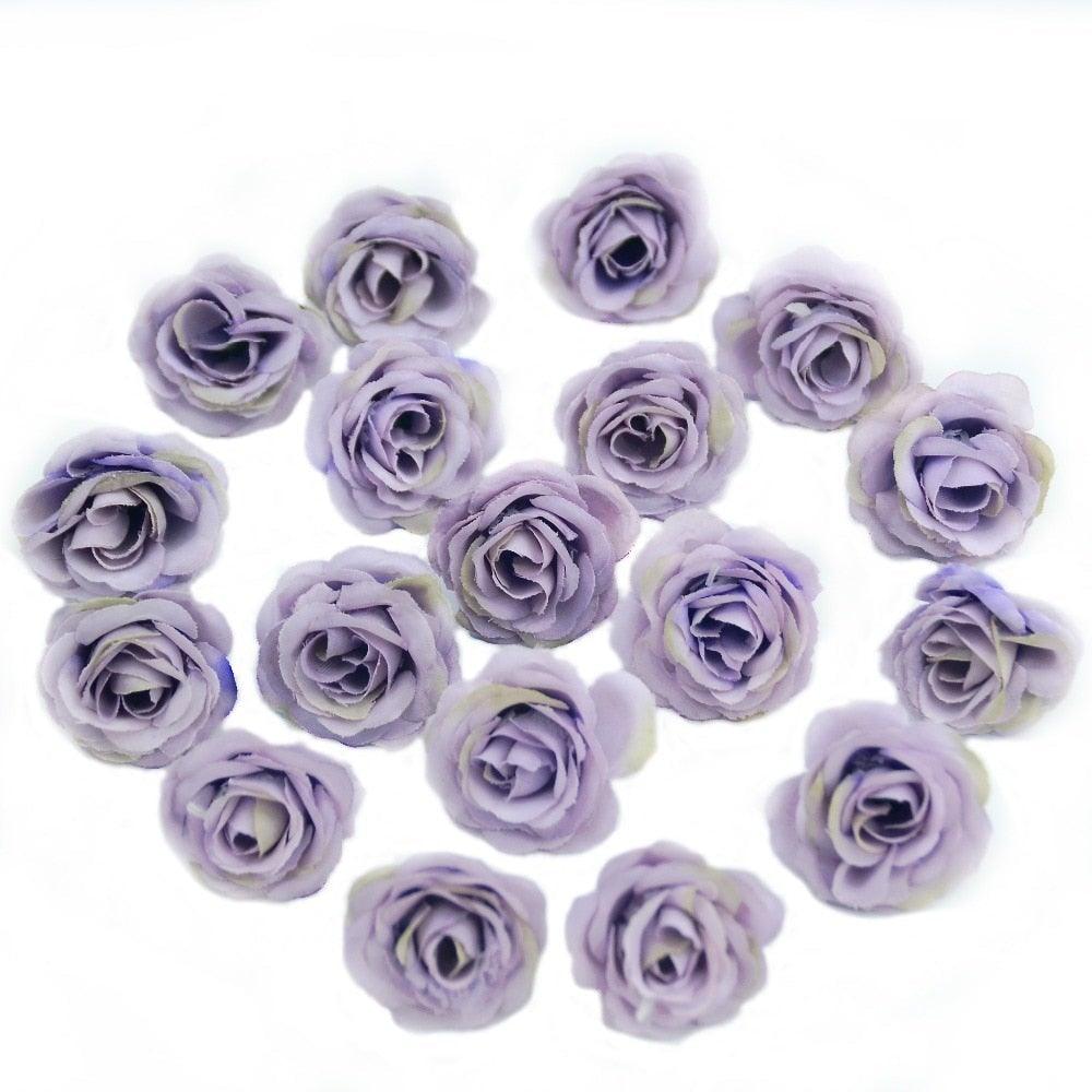 10/50/100pcs 2.5cm Mini Artificial Silk Flower Rose Heads For Crafts Wedding Home Decor