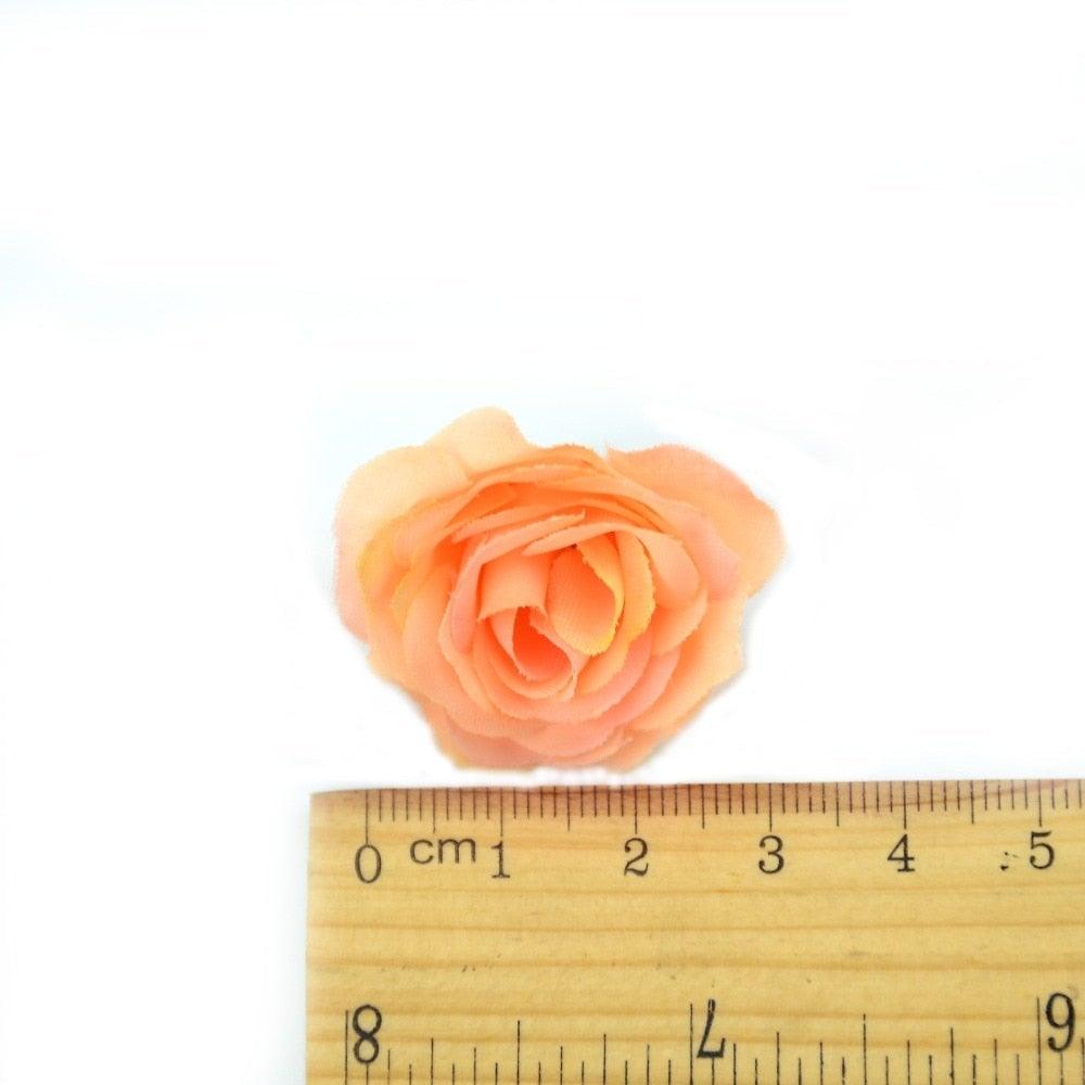 10/50/100pcs 2.5cm Mini Artificial Silk Flower Rose Heads For Crafts Wedding Home Decor