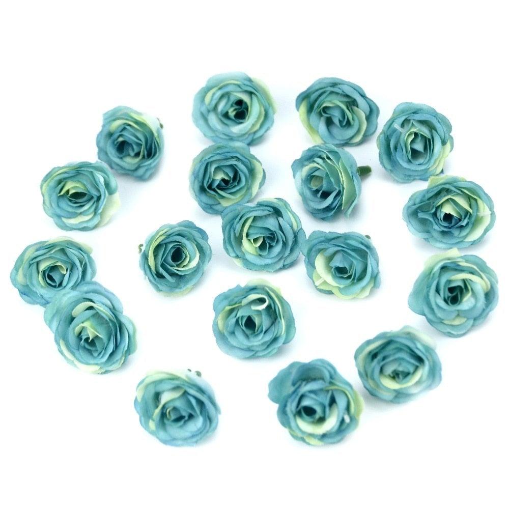 10/50/100pcs 2.5cm Mini Artificial Silk Flower Rose Heads For Crafts Wedding Home Decor