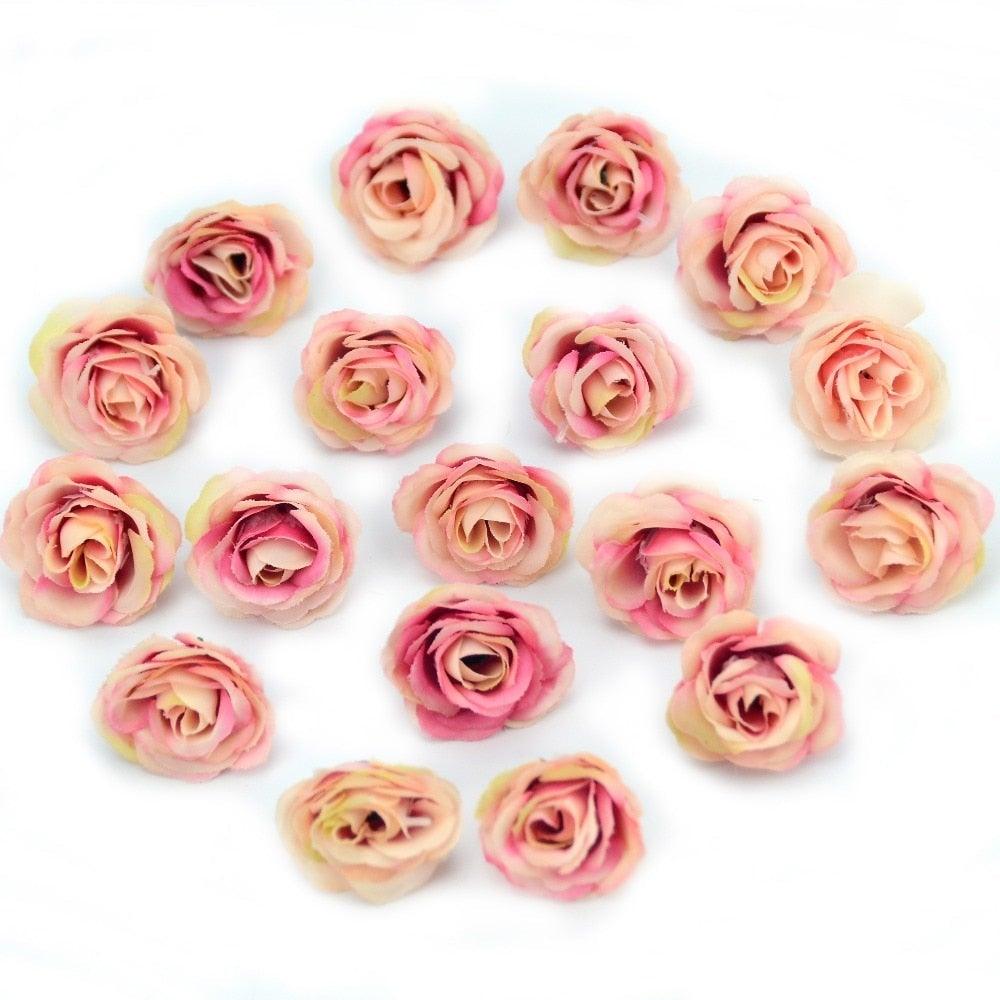 10/50/100pcs 2.5cm Mini Artificial Silk Flower Rose Heads For Crafts Wedding Home Decor
