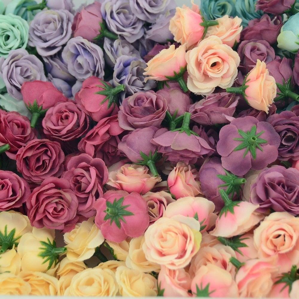 10/50/100pcs 2.5cm Mini Artificial Silk Flower Rose Heads For Crafts Wedding Home Decor