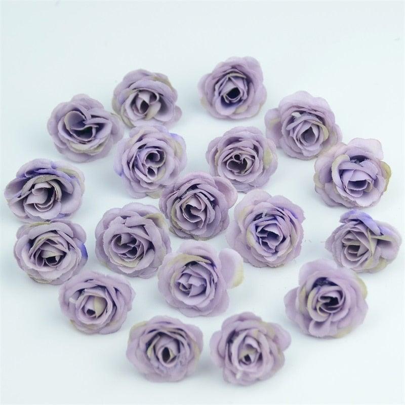10/50/100pcs 2.5cm Mini Artificial Silk Flower Rose Heads For Crafts Wedding Home Decor