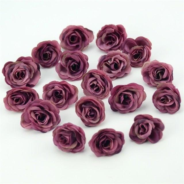 10/50/100pcs 2.5cm Mini Artificial Silk Flower Rose Heads For Crafts Wedding Home Decor