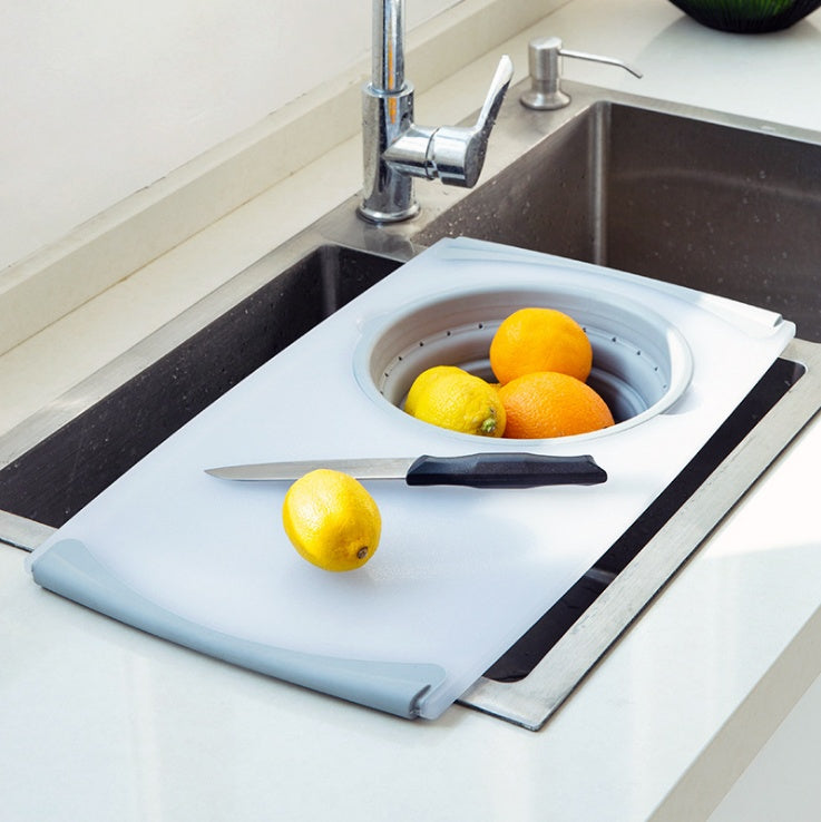Innovative Multi-Functional 3 in 1 Chopping Board Detachable Folding Drain Basket
