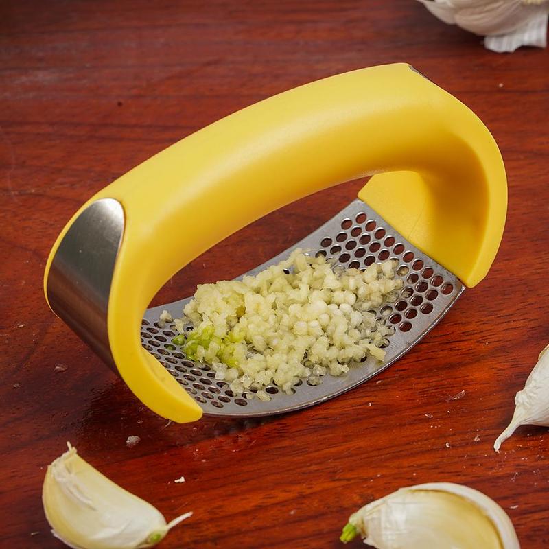 Stainless Steel Garlic Masher Press Manual Curve
