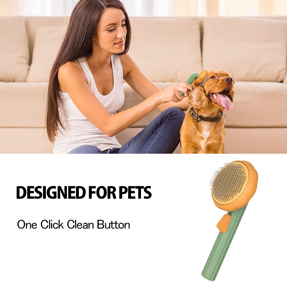 Pet Grooming Self Cleaning Slicker Brush For Dogs, Cats, Puppy, Rabbit