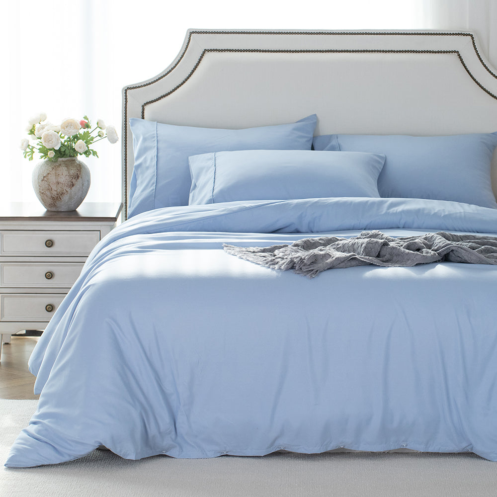 Kasentex Lightweight Duvet Cover Set - Breathable Bedding Set with Shams