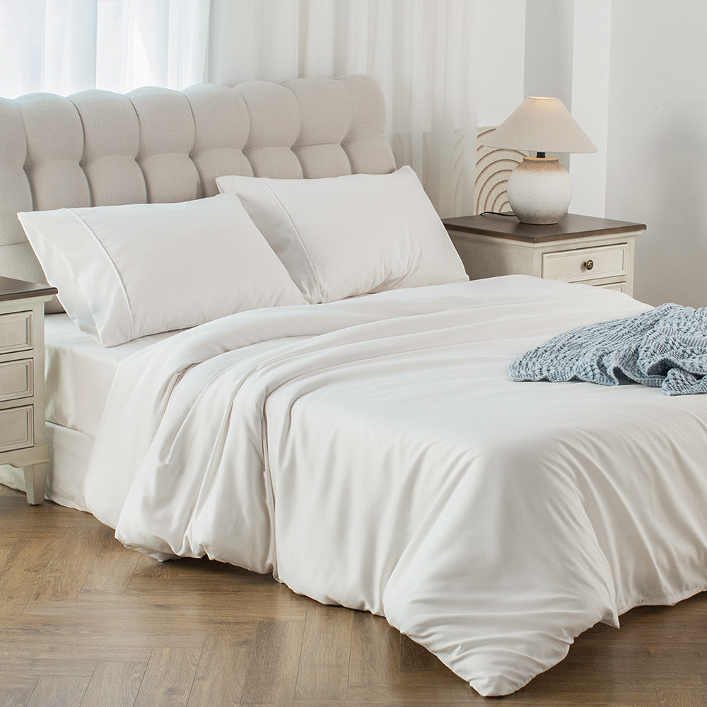Kasentex Lightweight Duvet Cover Set - Breathable Bedding Set with Shams