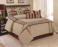 7 Piece Microfiber Ruffle and Patchwork Comforter Set