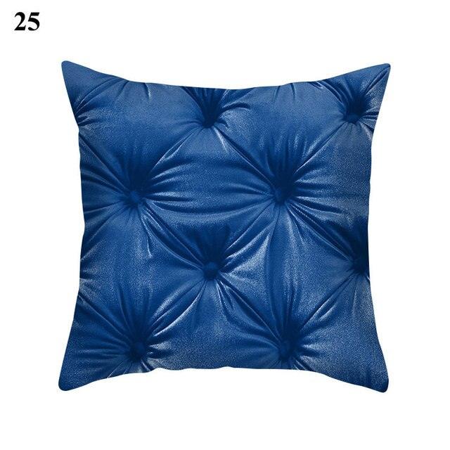 1Pcs Blue Pattern Cushion Cover Polyester Pillowcase