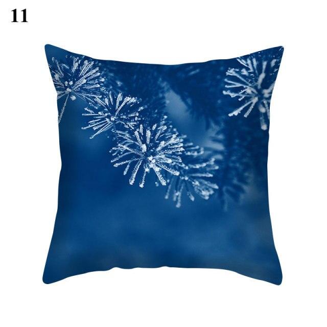 1Pcs Blue Pattern Cushion Cover Polyester Pillowcase