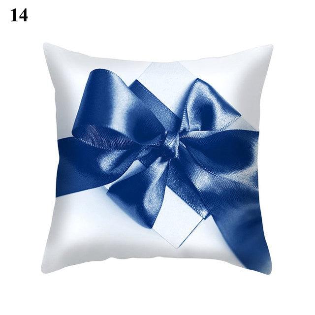 1Pcs Blue Pattern Cushion Cover Polyester Pillowcase