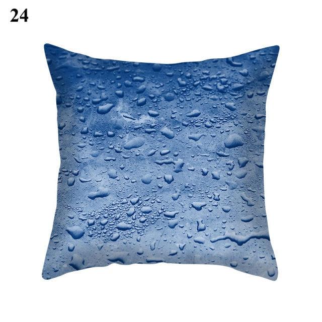 1Pcs Blue Pattern Cushion Cover Polyester Pillowcase