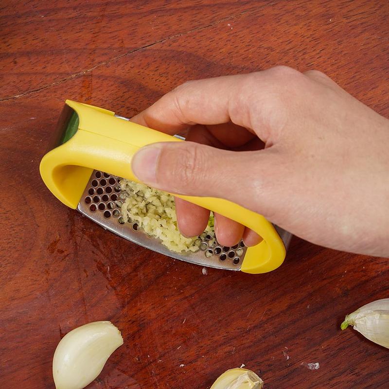 Stainless Steel Garlic Masher Press Manual Curve
