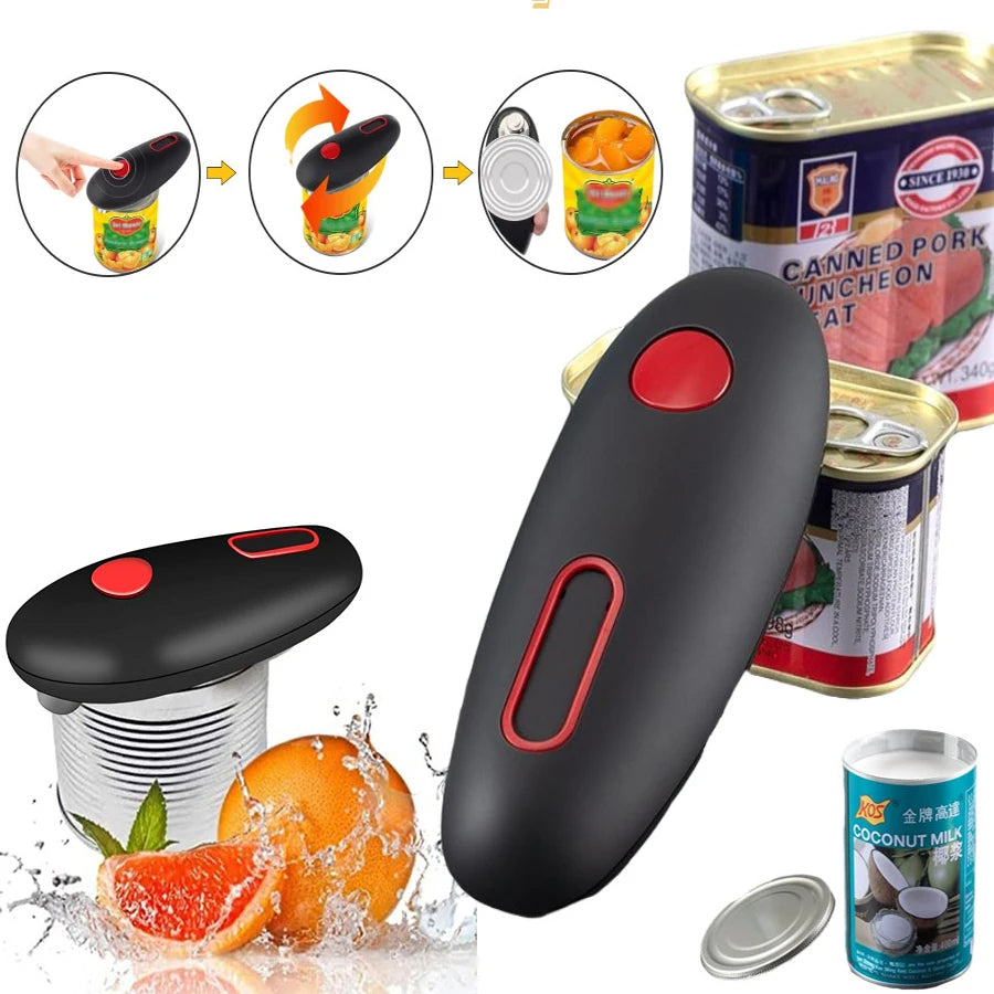 Electric Can Opener Automatic One Touch Portable Kitchen Hand Free