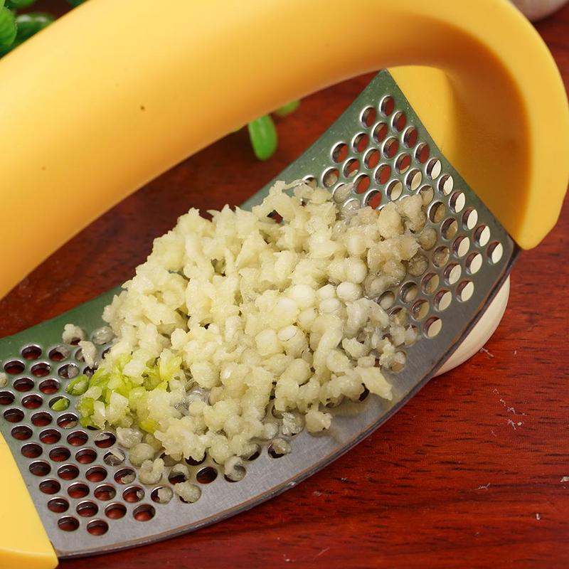 Stainless Steel Garlic Masher Press Manual Curve
