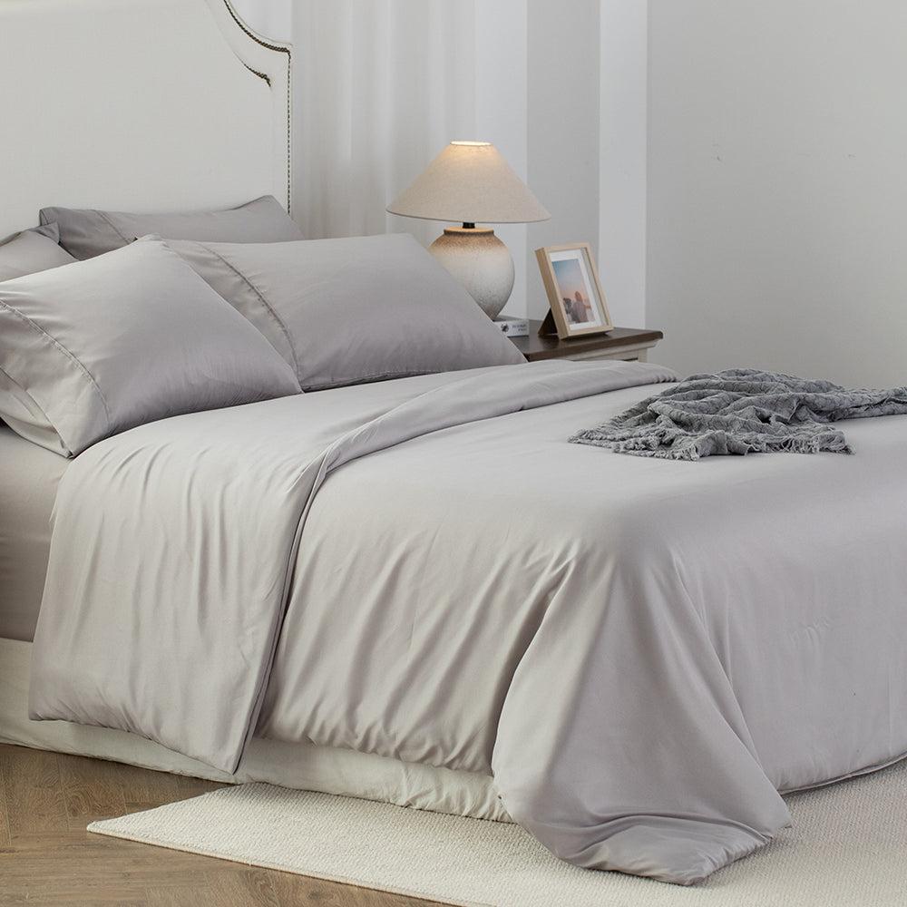 Kasentex Lightweight Duvet Cover Set - Breathable Bedding Set with Shams