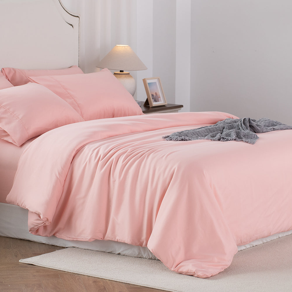 Kasentex Lightweight Duvet Cover Set - Breathable Bedding Set with Shams
