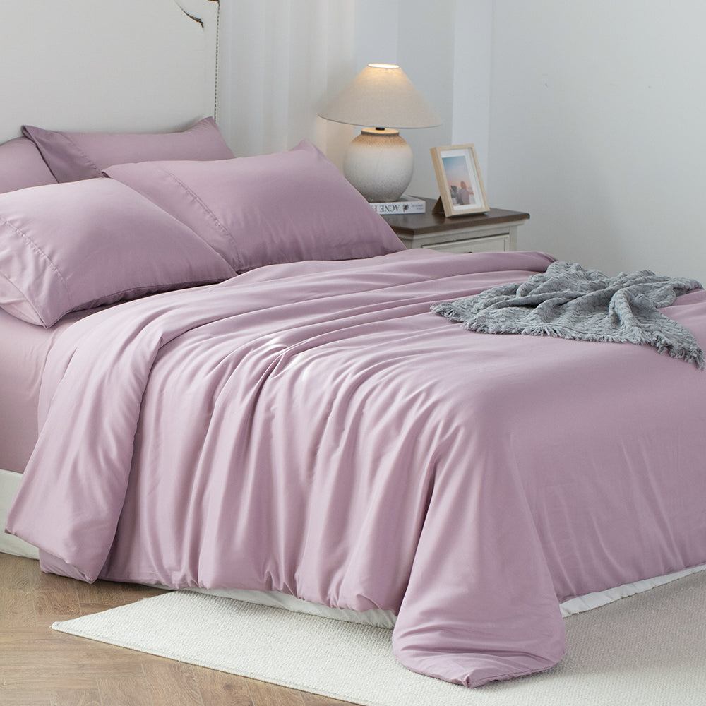 Kasentex Lightweight Duvet Cover Set - Breathable Bedding Set with Shams