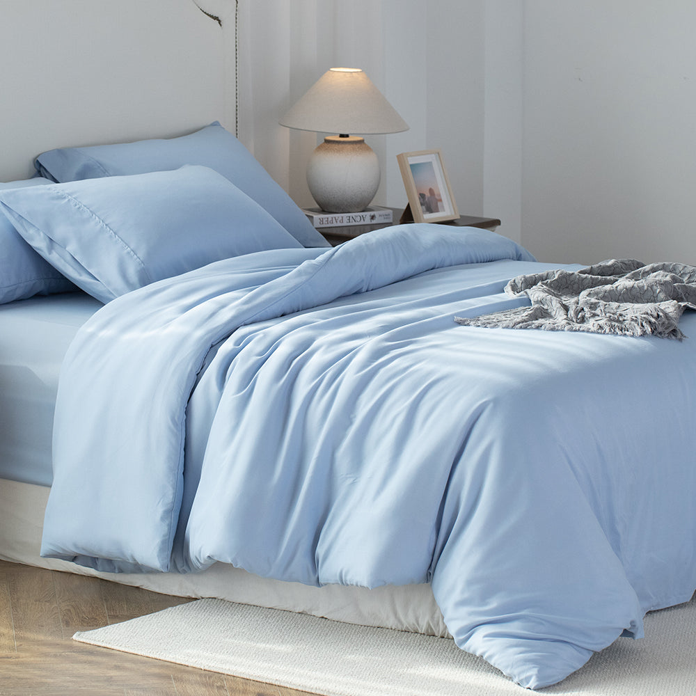 Kasentex Lightweight Duvet Cover Set - Breathable Bedding Set with Shams