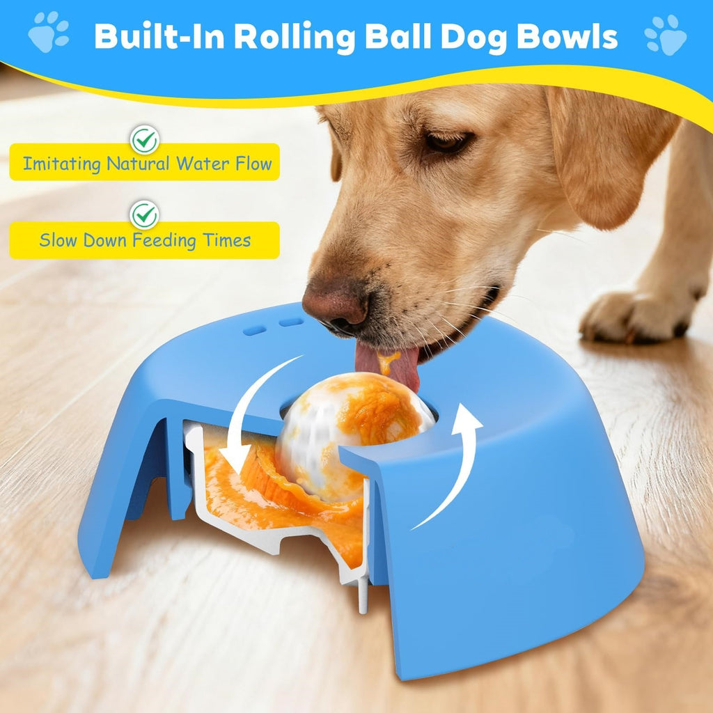 Pet Slow Feeder Non-Slip Spherical Dog Licking Bowl for Liquid Treats Bone Broth Yogurt