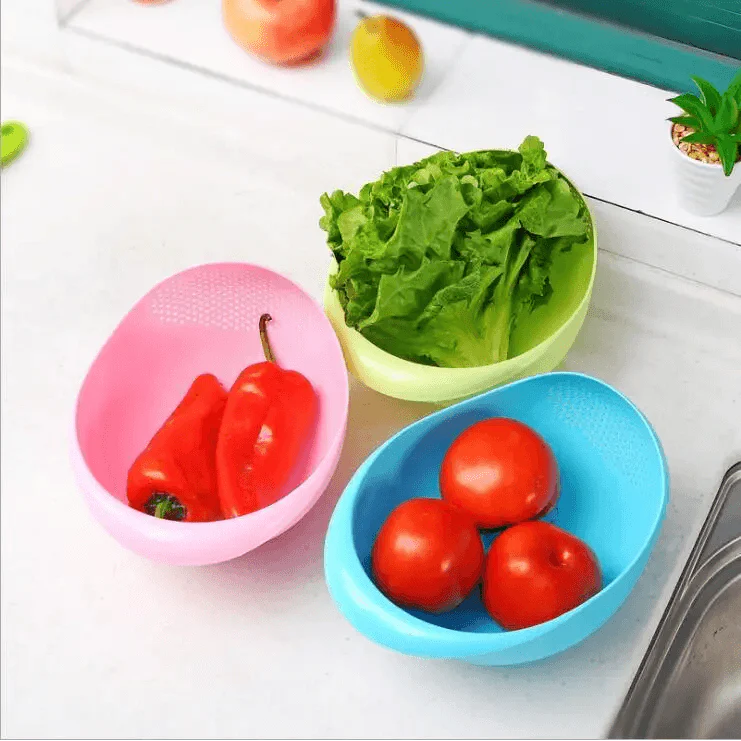 2PCS Nordic Food Grade Plastic Washing Filter Strainer Basket
