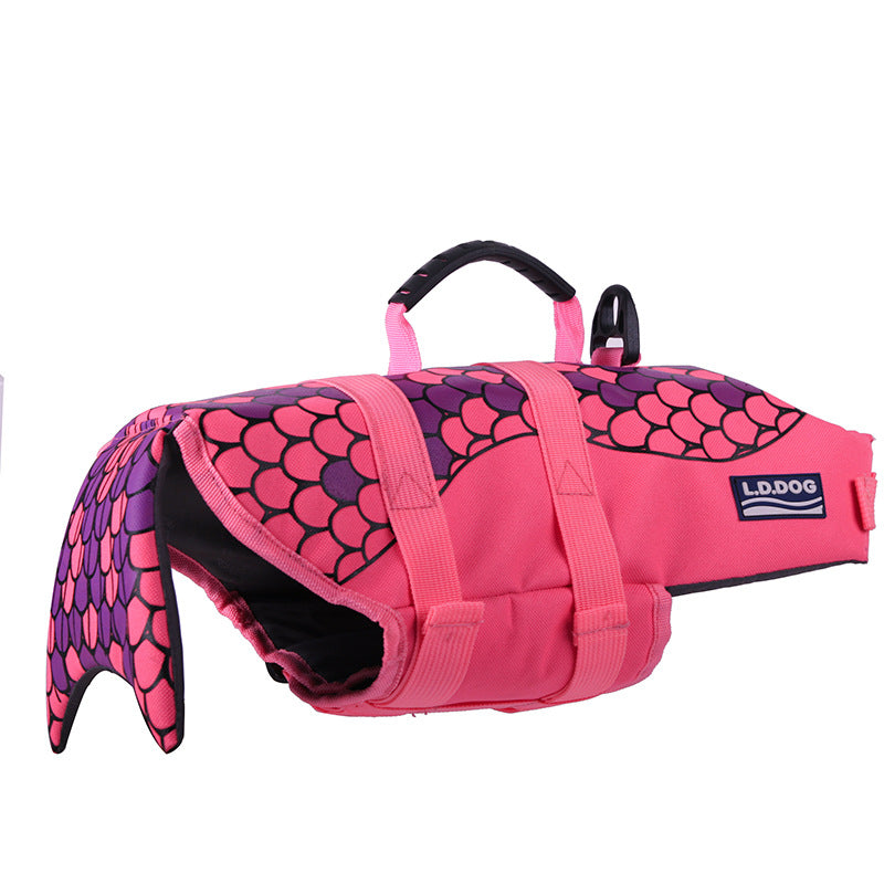 Mermaid Shark Pet Dog Swimming Life Vest Adjustable