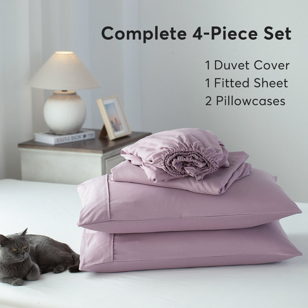 Kasentex Lightweight Duvet Cover Set - Breathable Bedding Set with Shams