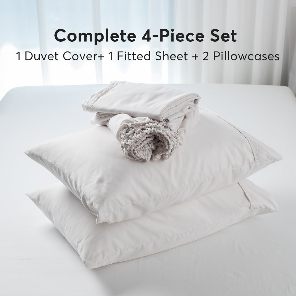 Kasentex Lightweight Duvet Cover Set - Breathable Bedding Set with Shams