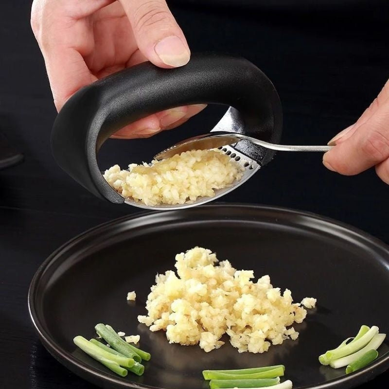 Stainless Steel Garlic Masher Press Manual Curve