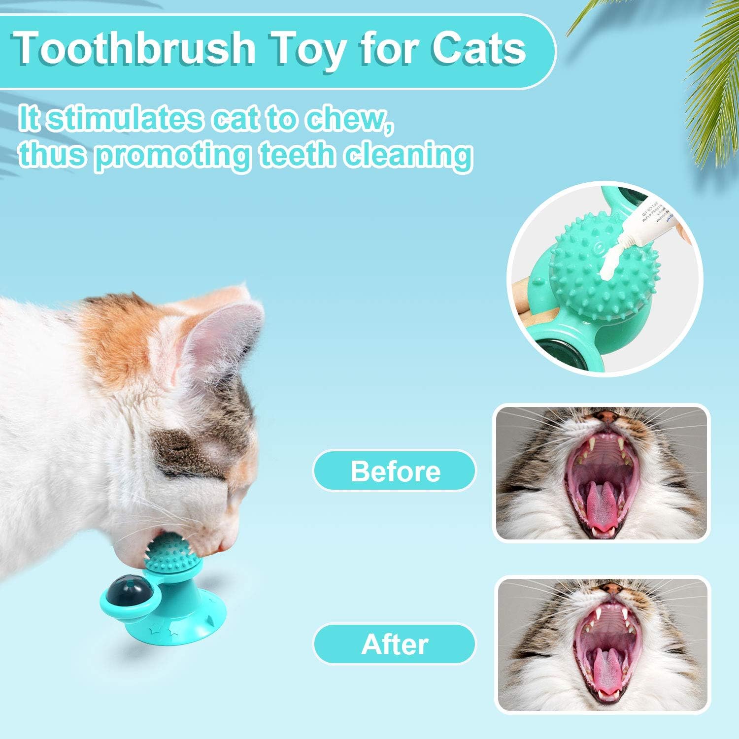 Animal Doll  Stuffed Cat Pet  Catnip Grass Toy Interactive Windmill