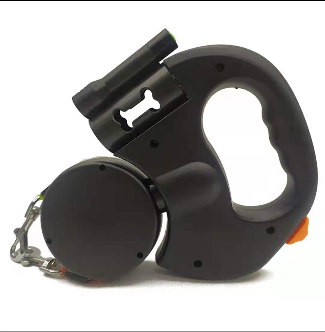 Retractable Dog Leash - Reflective Dual Pet Leash Lead 360 Swivel W/Lights