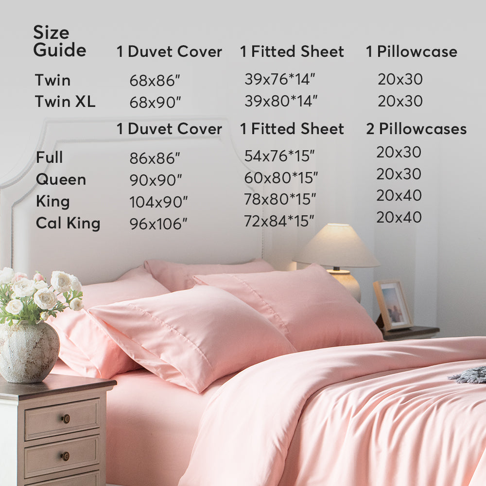 Kasentex Lightweight Duvet Cover Set - Breathable Bedding Set with Shams