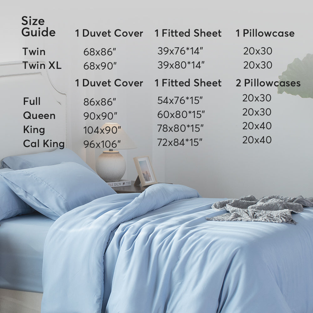 Kasentex Lightweight Duvet Cover Set - Breathable Bedding Set with Shams