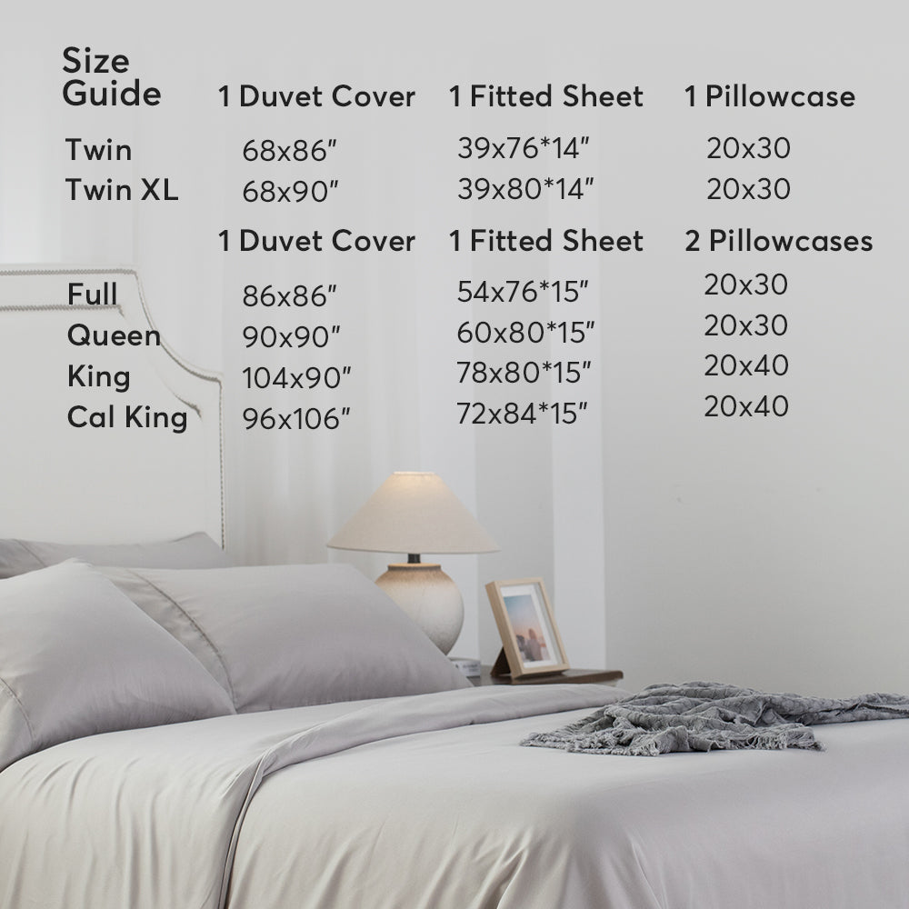 Kasentex Lightweight Duvet Cover Set - Breathable Bedding Set with Shams