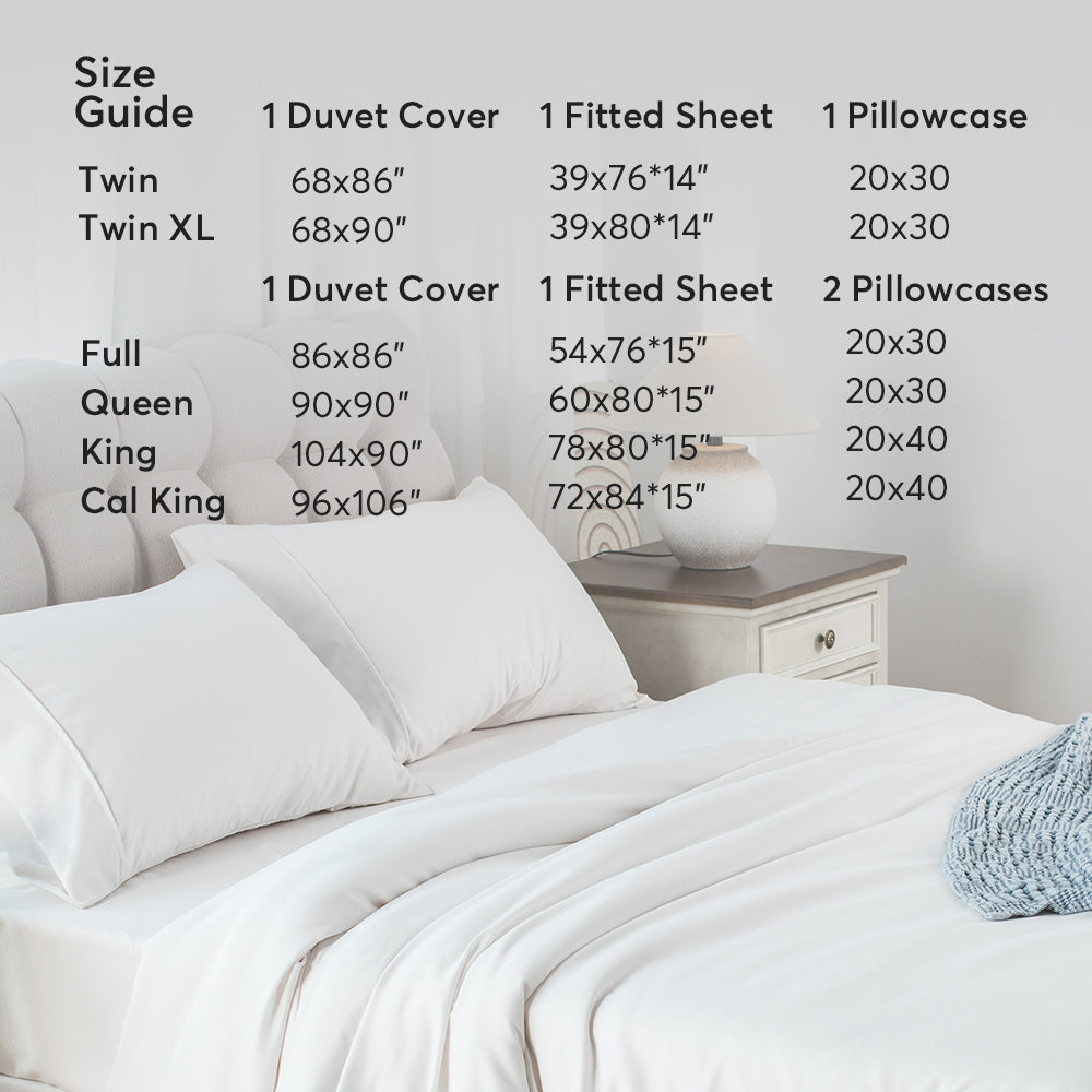 Kasentex Lightweight Duvet Cover Set - Breathable Bedding Set with Shams