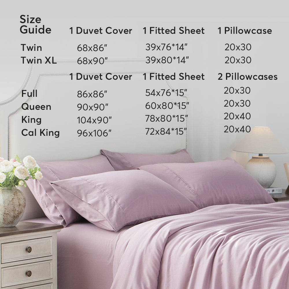 Kasentex Lightweight Duvet Cover Set - Breathable Bedding Set with Shams
