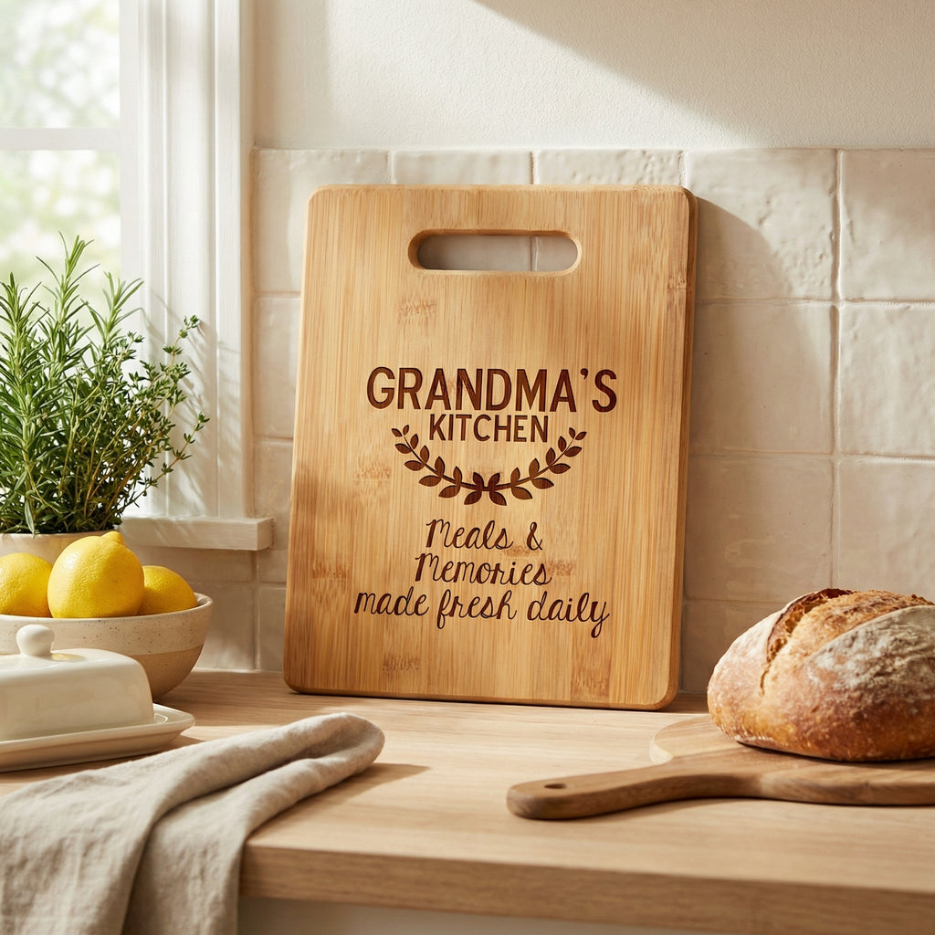 Grandma's Kitchen Cutting Board - Personalized Gift for Her, Mom, Nana, Grandmother