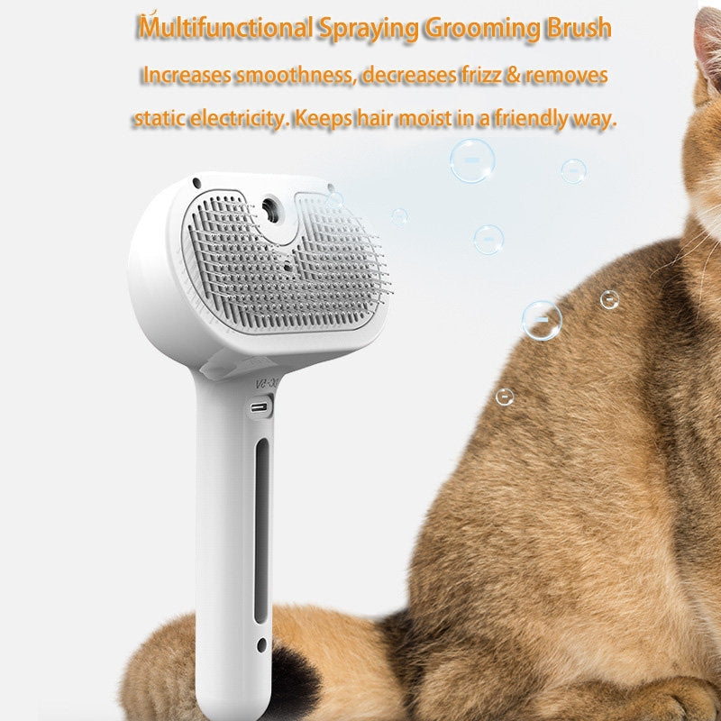 Pet Self Cleaning Hair Remover Brush For Dogs with Built-in Mist Humidifier