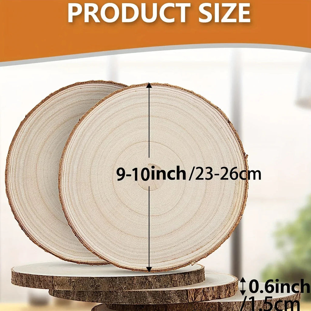 6/8/10 Pack 9-10 Inch Large Wood Slices For Centerpieces Natural Unfinished Wooden