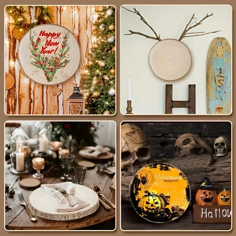 6/8/10 Pack 9-10 Inch Large Wood Slices For Centerpieces Natural Unfinished Wooden
