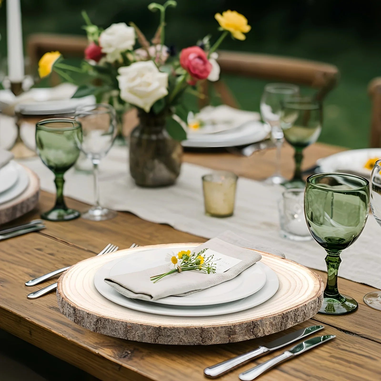 6/8/10 Pack 9-10 Inch Large Wood Slices For Centerpieces Natural Unfinished Wooden