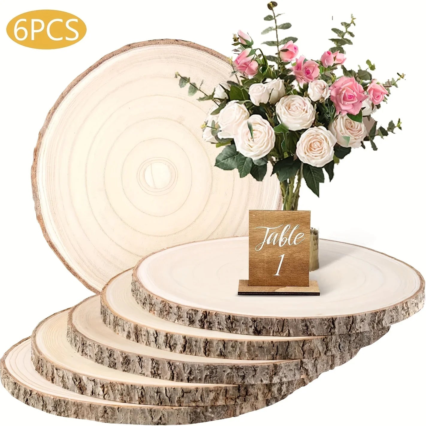 6/8/10 Pack 9-10 Inch Large Wood Slices For Centerpieces Natural Unfinished Wooden
