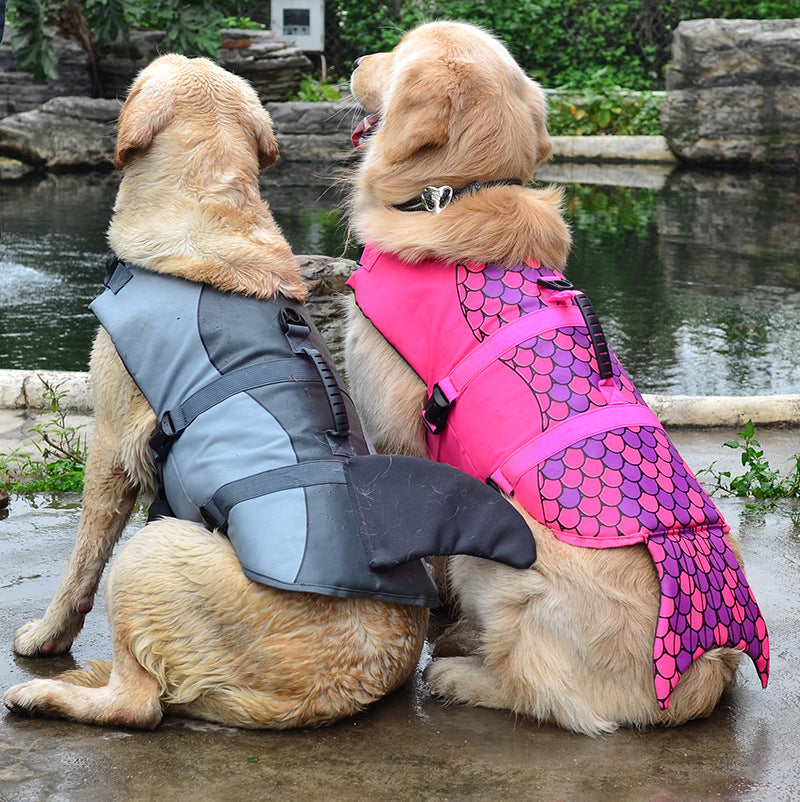 Mermaid Shark Pet Dog Swimming Life Vest Adjustable